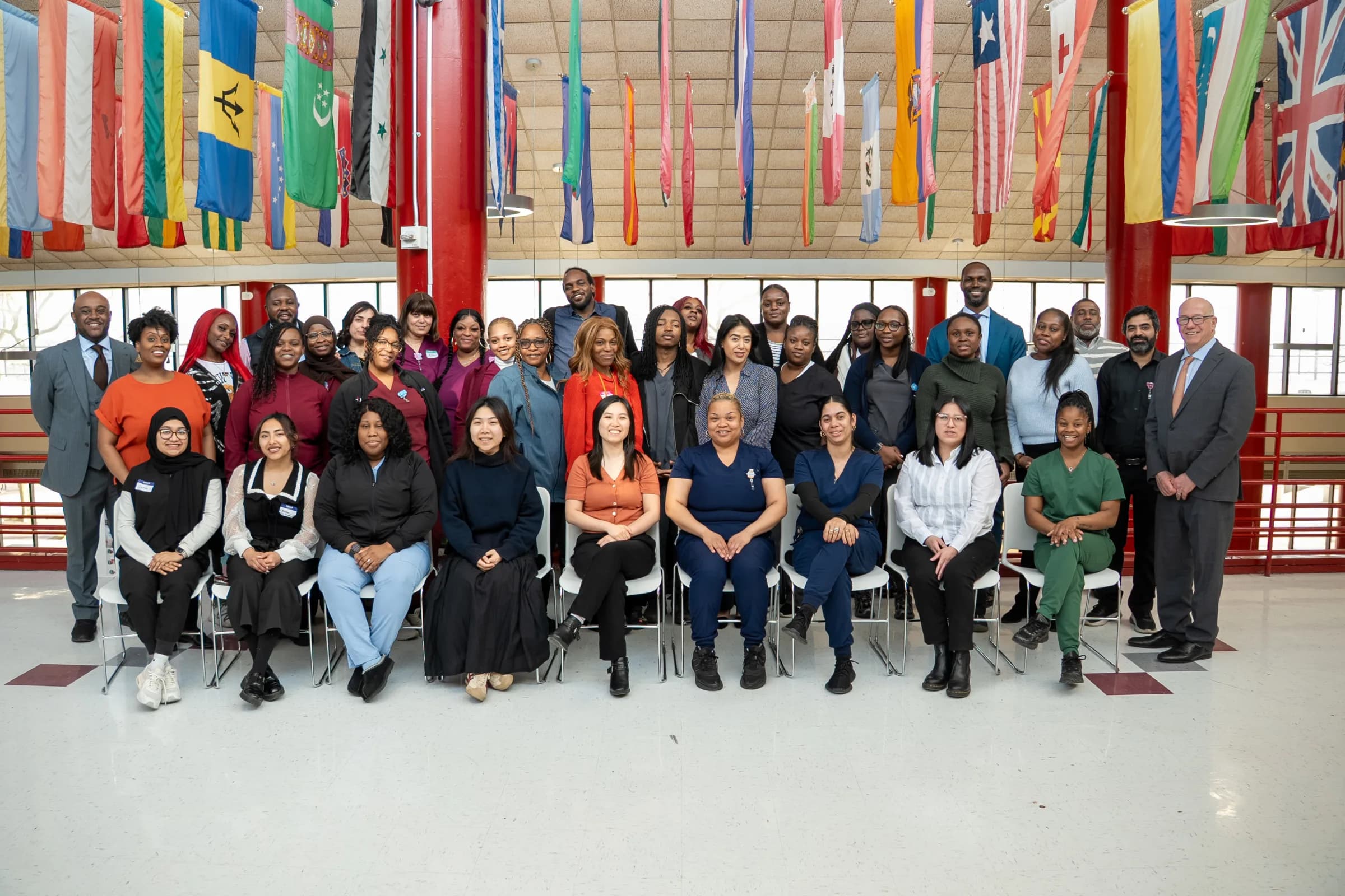 Uplift Medical Workforce students, instructors, and community partners gathered together